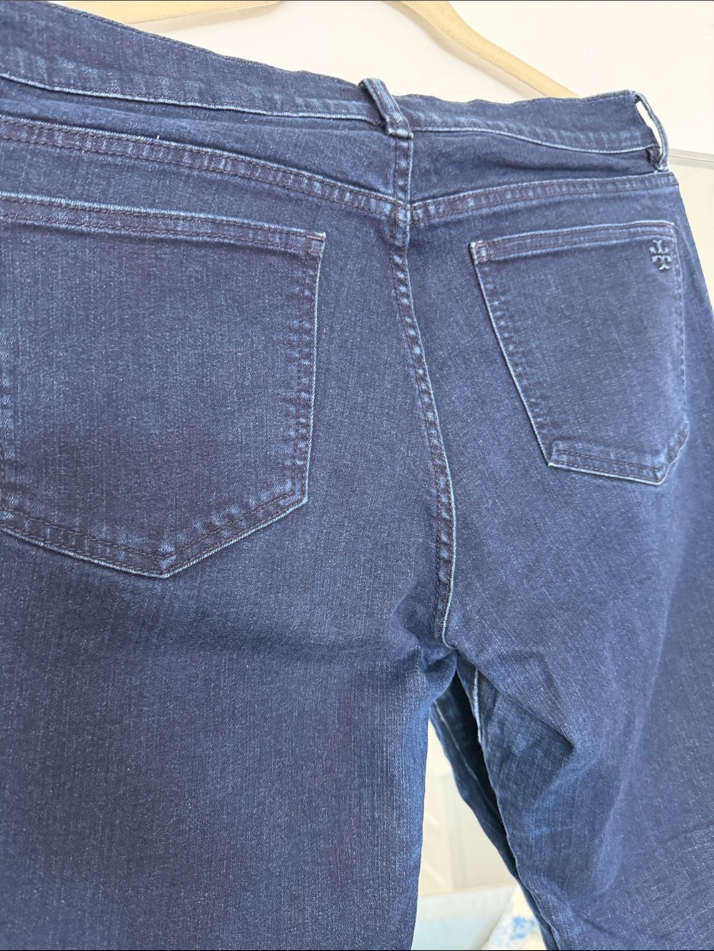 Tory Burch Slim Dark Indigo Skinny Jeans - Women's Stretch Denim - Picture 5 of 7